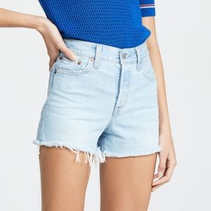 Levi's Wedgie Jean Shorts 26 Awesome Street Blue